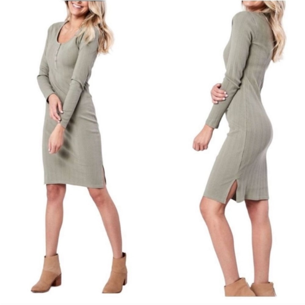 Pact Rib- fit Henley Dress